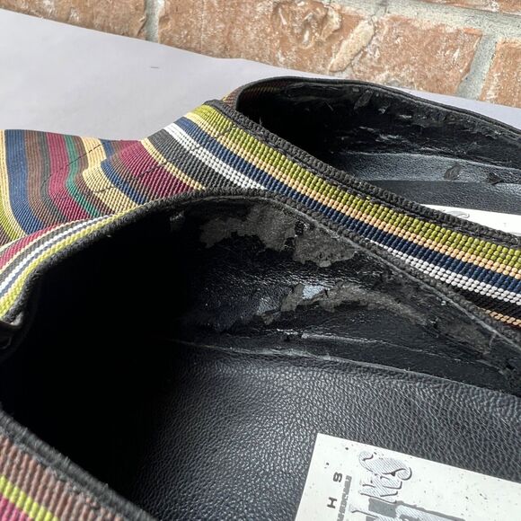 San Miguel Womens Slip On Multi Color Stripes Block Heel Slip 9.5 - Picture 3 of 8
